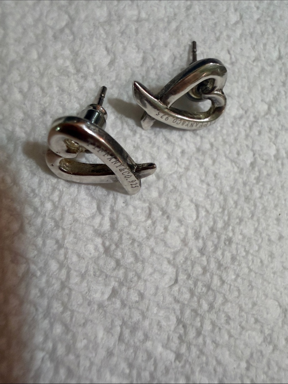 Tiffany & Co heart post earrings sterling silver vintage adorable